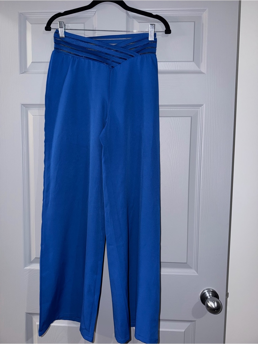 Wide-Leg High-Waist Pants in Royal Blue